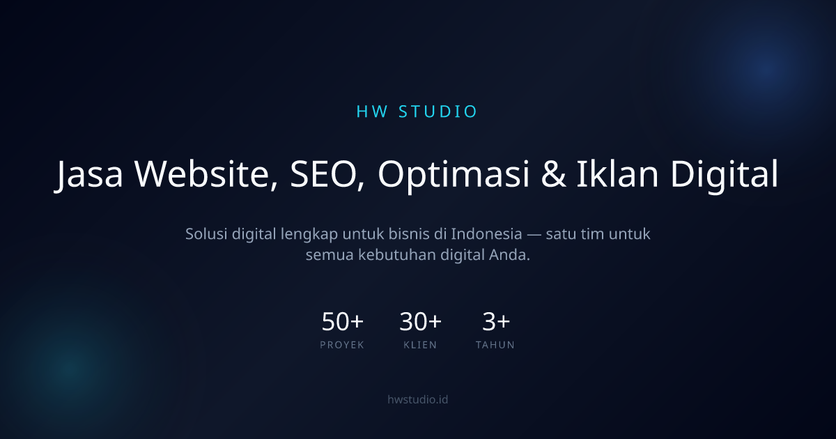 Jasa Website, SEO, Optimasi & Iklan Digital